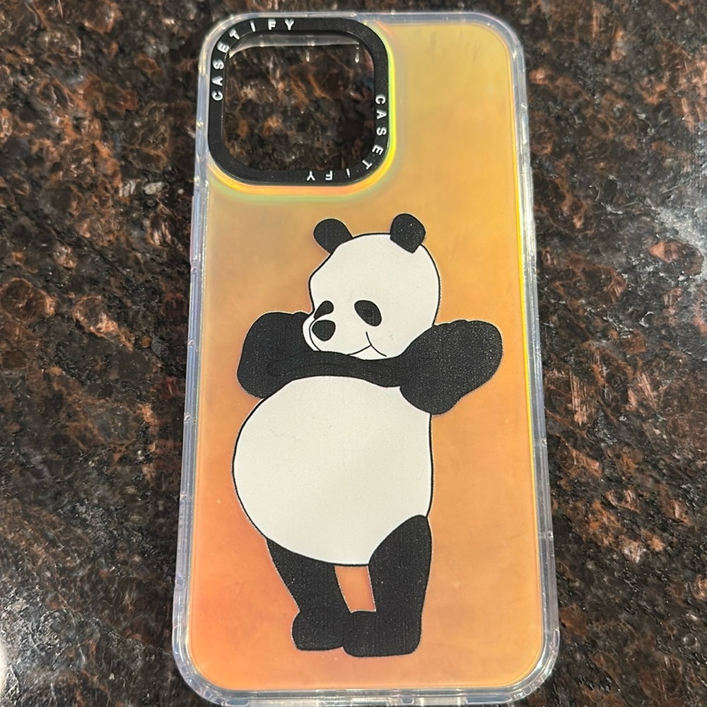 Casetify Clear, Iridescent Panda case for IPhone 14 ProMax